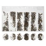 Набор страз для ногтей золотистые Nail Art