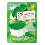 3D Маска для лица с экстрактом алоэ NATURAL ESSENCE MASK #ALOE 5 шт. х 23 гр. FOODAHOLIC