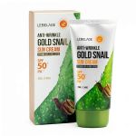 Солнцезащитный крем для лица с муцином улитки / Anti-Wrinkle Gold Snail Sun Cream SPF50+PA+ 70 мл Lebelage