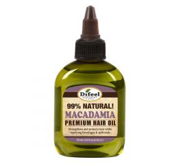 Натуральное премиальное масло для волос с макадамией 99% Natural Macadamia 75 мл. Difeel
