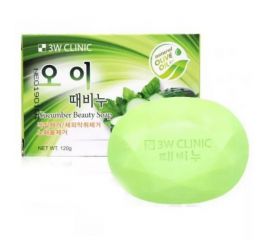 Мыло для лица и тела с экстрактом огурца, Cucumber Beauty Soap 120 гр. 3W Clinic