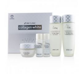 Набор для комплексного ухода за кожей лица с эффектом осветления Collagen White Skin Care Items 3 Set. 3W Clinic