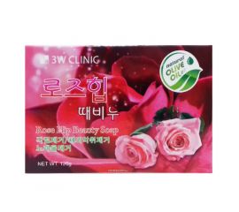 Мыло для лица и тела с экстрактом дикой розы Rose Hip Beauty Soap 120 гр. 3W Clinic