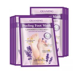 Маска - Пилинг для Ног PEELING FOOT Mask Носочки Отшелушивающие ЛАВАНДА и КОЛЛАГЕН 40 г GUANJING