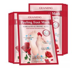 Маска - Пилинг для Ног PEELING FOOT Mask Носочки Отшелушивающие РОЗА и ГИАЛУРОНОВАЯ КИСЛОТА 40 г GUANJING