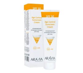 Cолнцезащитный антивозрастной крем для лица / Age Control Sunscreen Cream SPF 50, 100 мл Aravia
