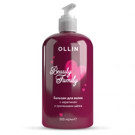 Бальзам для волос с кератином и протеинами шёлка Beauty family 500 мл. Ollin