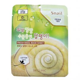 Тканевая маска для лица с экстрактом улиточного муцина Fresh Snail Mucus Mask Sheet 23 гр. 3W Clinic