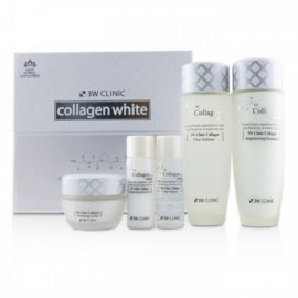 Набор для комплексного ухода за кожей лица с эффектом осветления Collagen White Skin Care Items 3 Set. 3W Clinic