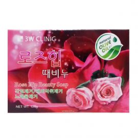 Мыло для лица и тела с экстрактом дикой розы Rose Hip Beauty Soap 120 гр. 3W Clinic