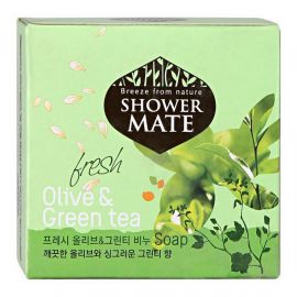Косметическое мыло олива и зелёный чай Shower Mate Fresh Olive & Green Tea Soap 100 гр. KeraSys