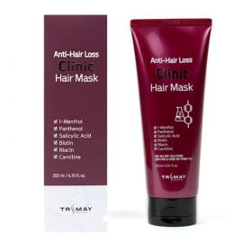 Безсульфатная питательная маска против выпадения волос Anti-Hair Loss Clinic Hair Mask 200 мл. Trimay
