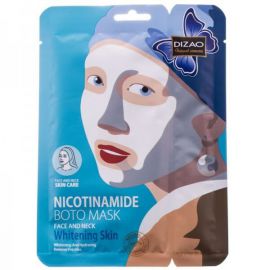Маска тканевая для лица и шеи BOTO NICOTINAMIDE Whitening Отбеливающая 30 мл. DIZAO