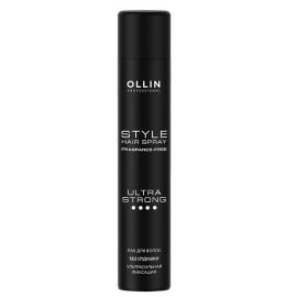 Лак для волос ультрасильной фиксации без отдушки / Style Hair Spray Fragnance Free Ultra Strong, 400 мл Ollin