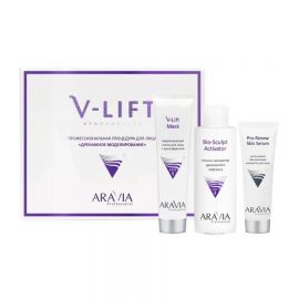 Профессиональная процедура для лица «Дренажное моделирование» V-LIFT, 10 процедур, 50 мл, 100 мл, 150 мл Aravia