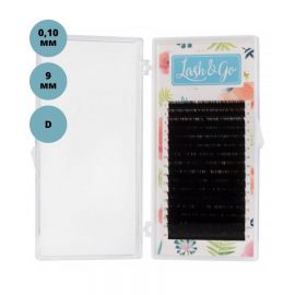 Ресницы черные 16 линий D 9 мм. Изгиб 10 Lash&Go