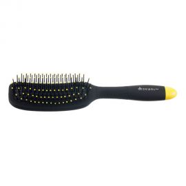 Расчёска прямоугольная узкая, пластиковый штифт, 7 рядов Banana black Dewal