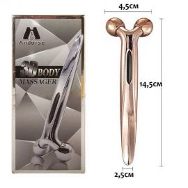 Роликовый лифтинг-массажер для лица и тела 3D Body Massager Andorse, золотистый. Nail Art