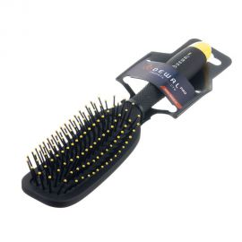 Расчёска прямоугольная узкая, пластиковый штифт, 7 рядов Banana black Dewal