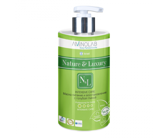 Маска для волос -питание и восстановление с голубой глиной 460 мл. Nature & Luxury
