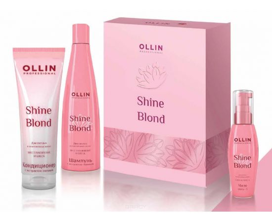 Набор для светлых и блондированных волос «Shine Blond» (Шампунь, кондиционер, масло) Ollin