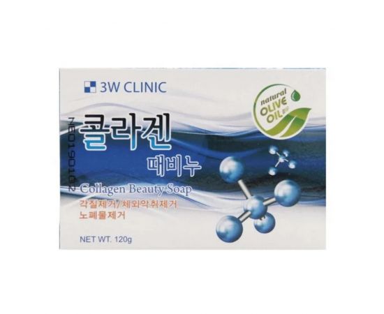 Мыло для лица и тела с коллагеном Collagen Beauty Soap 120 гр. 3W CLINIC