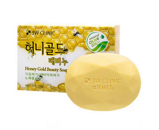 Мыло для лица и тела с экстрактом мёда, Honey Gold Beauty Soap 120 гр. 3W Clinic