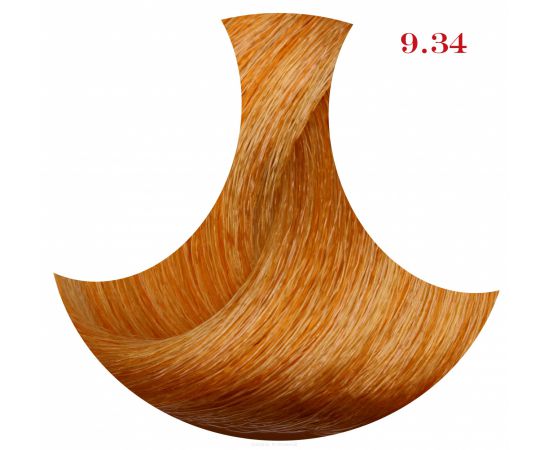Крем-краска для волос с гиалуроновой кислотой 9.34 Очень светлый золотисто-медный блонд 100 мл. Kapous