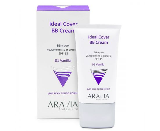 BB-крем увлажняющий SPF15 Ideal Cover BB-Cream Vanilla 01, 50 мл. Aravia