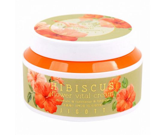 Крем для лица с экстрактом гибискуса Hibiscus Flower Vital Cream 100 мл. Jigott