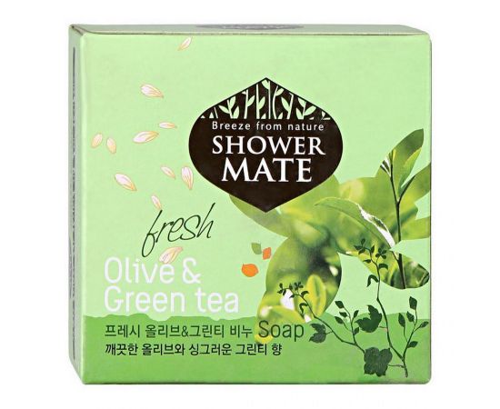 Косметическое мыло олива и зелёный чай Shower Mate Fresh Olive & Green Tea Soap 100 гр. KeraSys