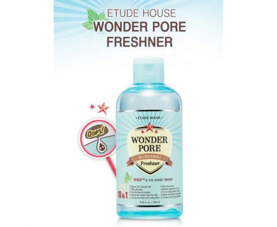 Тоник для борьбы с расширенными порами и акне 10 в 1, Wonder Pore Freshner, 250 мл. Etude House