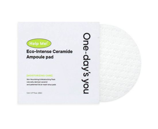 Тонер-пэды с керамидами Help Me Eco-Intense Ceramide Ampoule Pad 20 пэдов One-day's you