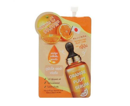 Осветляющая капсулированная сыворотка для лица с витамином С Orange Pulpy Serum 8 мл Mistine
