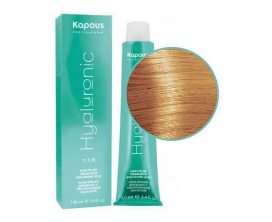 Крем-краска для волос с гиалуроновой кислотой 9.34 Очень светлый золотисто-медный блонд 100 мл. Kapous