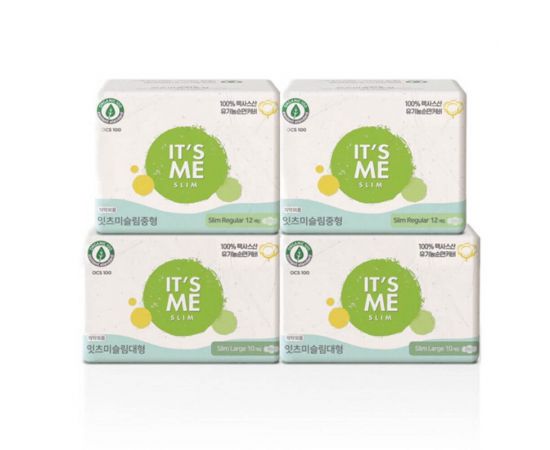 Прокладки женские гигиенические с крылышками Slim Organic Cotton Pads Small 230 мм 2 капли 12 шт. IT'S ME