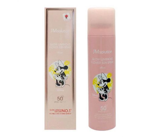 Увлажняющий солнцезащитный спрей с экстрактом розы Glow Luminous Flower Sun Spray Rose Disney Mini 180 мл Jmsolution