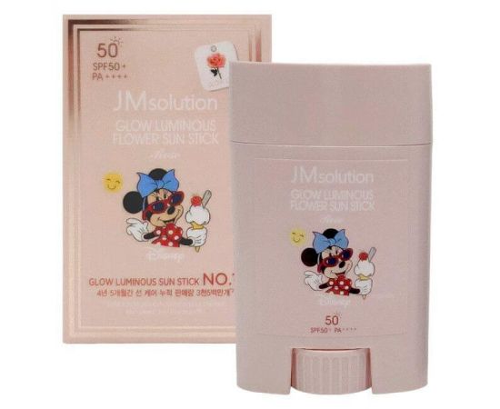 Солнцезащитный стик с экстрактом розы SPF50+ Glow Luminous Flower Light Sun Stick Disney Mini 21 г Jmsolution