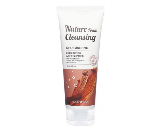 Увлажняющая пенка для умывания с красным женьшенем NATURE FOAM CLEANSING #RED GINSENG 150 мл. FOODAHOLIC