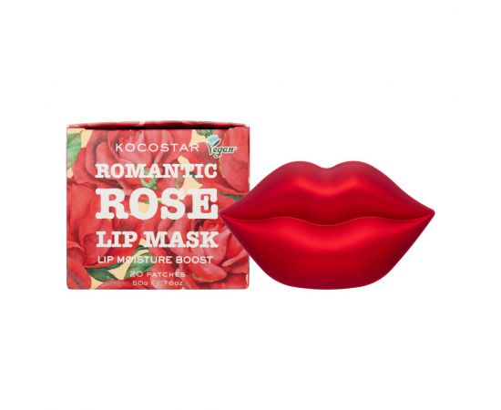 Гидрогелевые патчи для губ (Роза) 20 патчей/ ROSE LIP MASK - VEGAN 50 гр. Kocostar