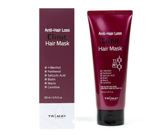 Безсульфатная питательная маска против выпадения волос Anti-Hair Loss Clinic Hair Mask 200 мл. Trimay
