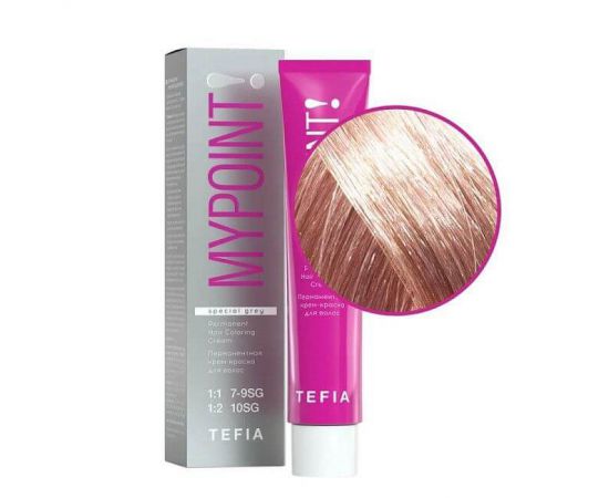 Перманентная крем-краска для седых волос Mypoint Special Grey 9.370/ Очень светлый блондин золотисто-фиолетовый 60 мл TEFIA