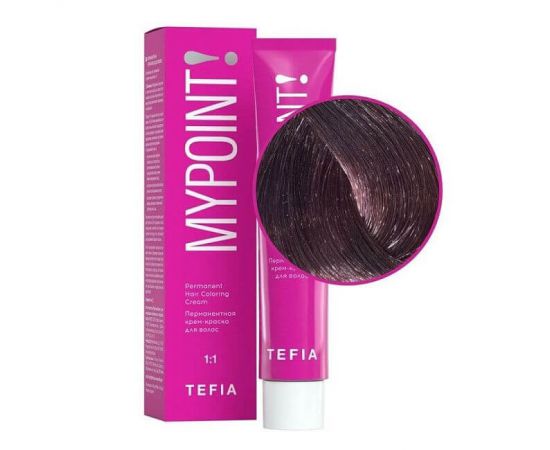 Перманентная крем-краска для волос Mypoint 5.61/ Светлый брюнет махагоново-пепельный 60 мл TEFIA
