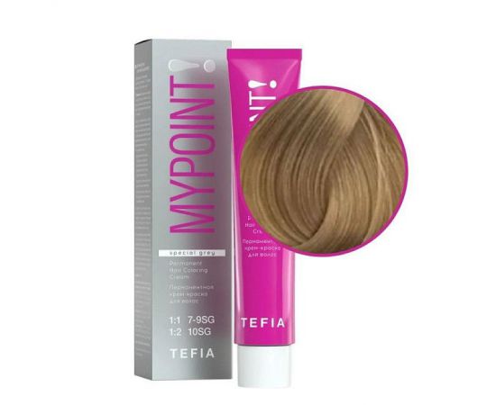 Перманентная крем-краска для седых волос Mypoint Special Grey 10.80/ Экстра светлый блондин коричневый 60 мл TEFIA