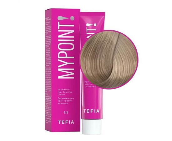 Перманентная крем-краска для волос Mypoint 9.1/ Очень светлый блондин пепельный 60 мл TEFIA