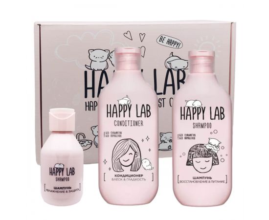 Набор средств для ухода за волосами / Hair, 300 мл x 2, 100 мл Happy Lab