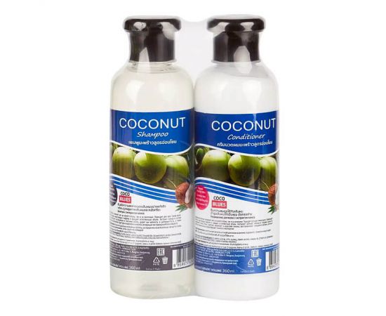 Набор для ухода за волосами: шампунь и кондиционер с экстрактом кокоса, 360 мл x 2 Coco Blues