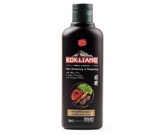 Натуральный травяной шампунь для темных волос 200 мл Kokliang