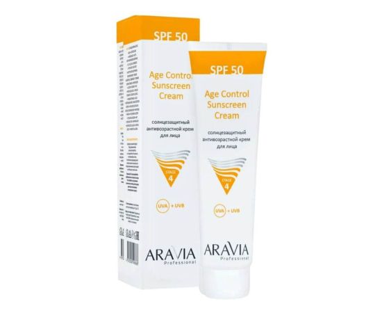 Cолнцезащитный антивозрастной крем для лица / Age Control Sunscreen Cream SPF 50, 100 мл Aravia